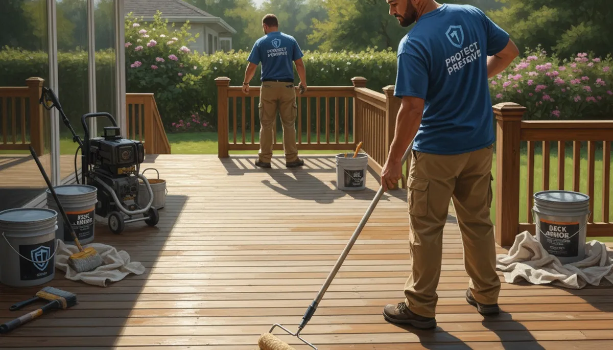 Professional deck sealing in Cleveland, OH to protect wood from weather and UV damage