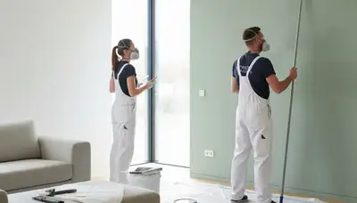 Interior house painting in Cleveland, OH by professional painters for a residential living room makeover