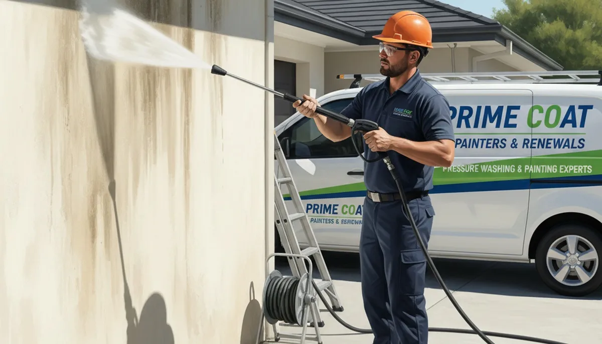 Cleveland, OH painters pressure washing siding, concrete, and decks for a clean exterior